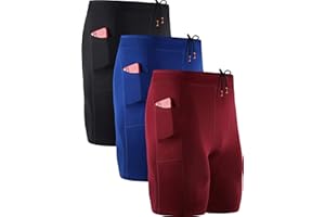 NELEUS Men's 3 Pack Running Compression Shorts with Pockets