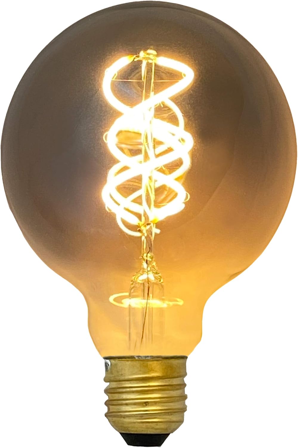 greenandco® E27 G95 LED Vintage Filament Bulb Silver Grey 5W 200lm 1800K Extra Warm White 360° 230V, no Flicker, not dimmable, 8-Pack - Image 3