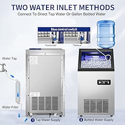 Commercial Ice Maker Machine 120Lbs/24H with 35Lbs