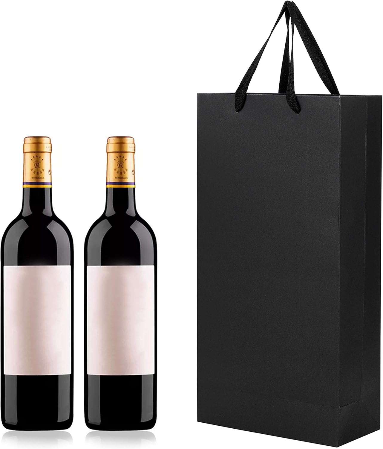 10pcs Wine Gift Bags Paper Champagne Carrier Bag Double Wine Bottle Storage Holder Tote Bag with Handle for Birthday Wedding Anniversary Celebration Party Favors