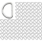 MEETOOT 100PCS 1/2 Inch Metal Non Welded D Rings Apparel and Luggage Accessories for Making Belt Luggage Strap Crafts Jewellery