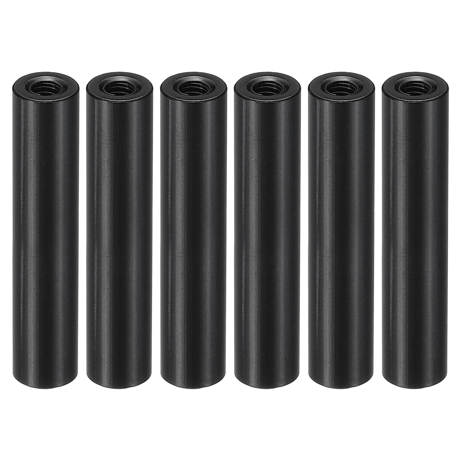 PATIKIL 6pcs M3 Metal Threaded Standoff Spacer Nuts, Round Aluminum Spacers Female Coupling Screws, 1/8" ID x 1/4" OD, Black 3x6x30mm โ image 1