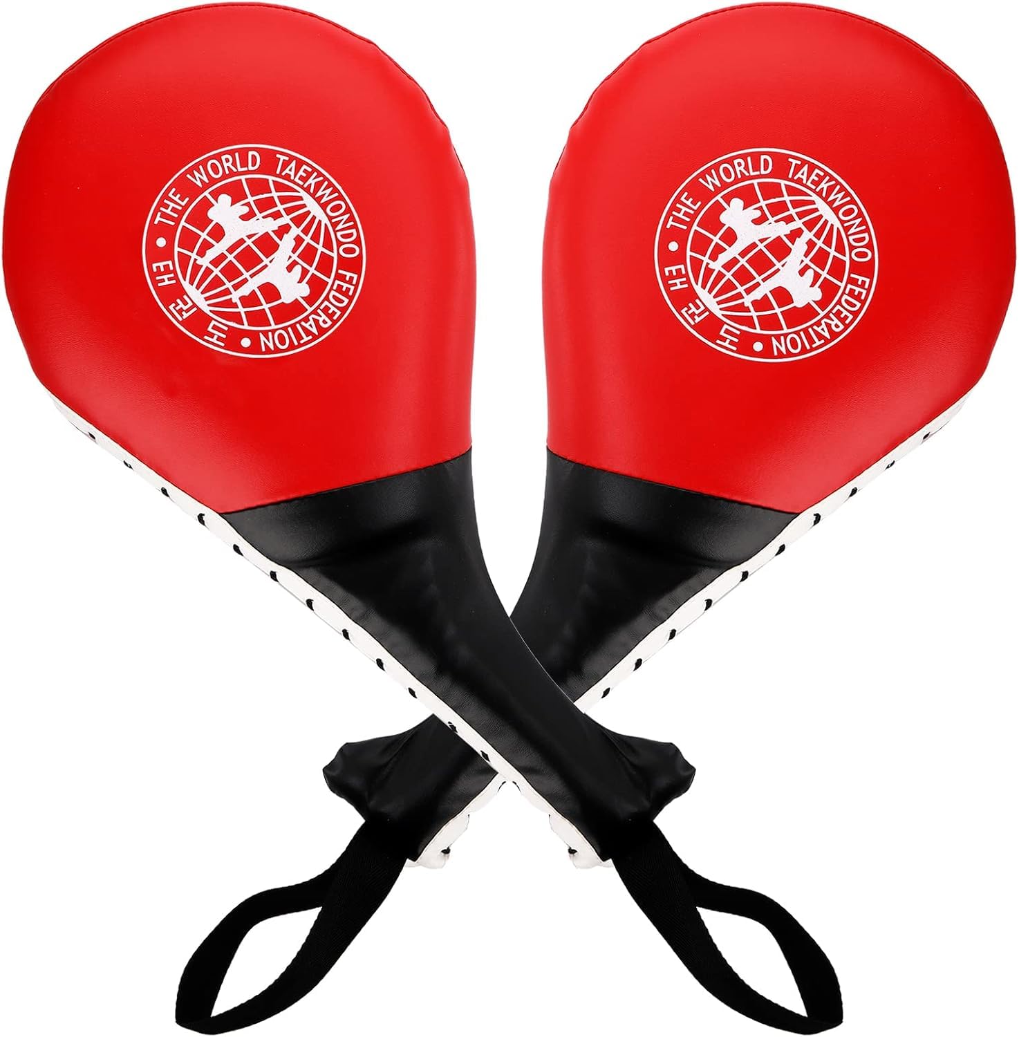 Frcctre 2 Pack Taekwondo Kick Pads, Durable Striking Kick Pads, Kicking Target Pads Punching Paddles for Tae Kwon Do Karate Kickboxing Martial Arts Training, 38 x19 CM, Red