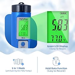 YINMIK pH Salt Meter 5 in 1 pH TDS EC Salinity