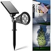 FALOVE Solar Spot Lights Outdoor Waterproof for Flag, Palm Tree, Pole, Sign, Statue, Mailbox, Bright LED Outside Landscape Flood Spotlights for Accent Uplighting Yard, Garden, House, Backyard, Patio
