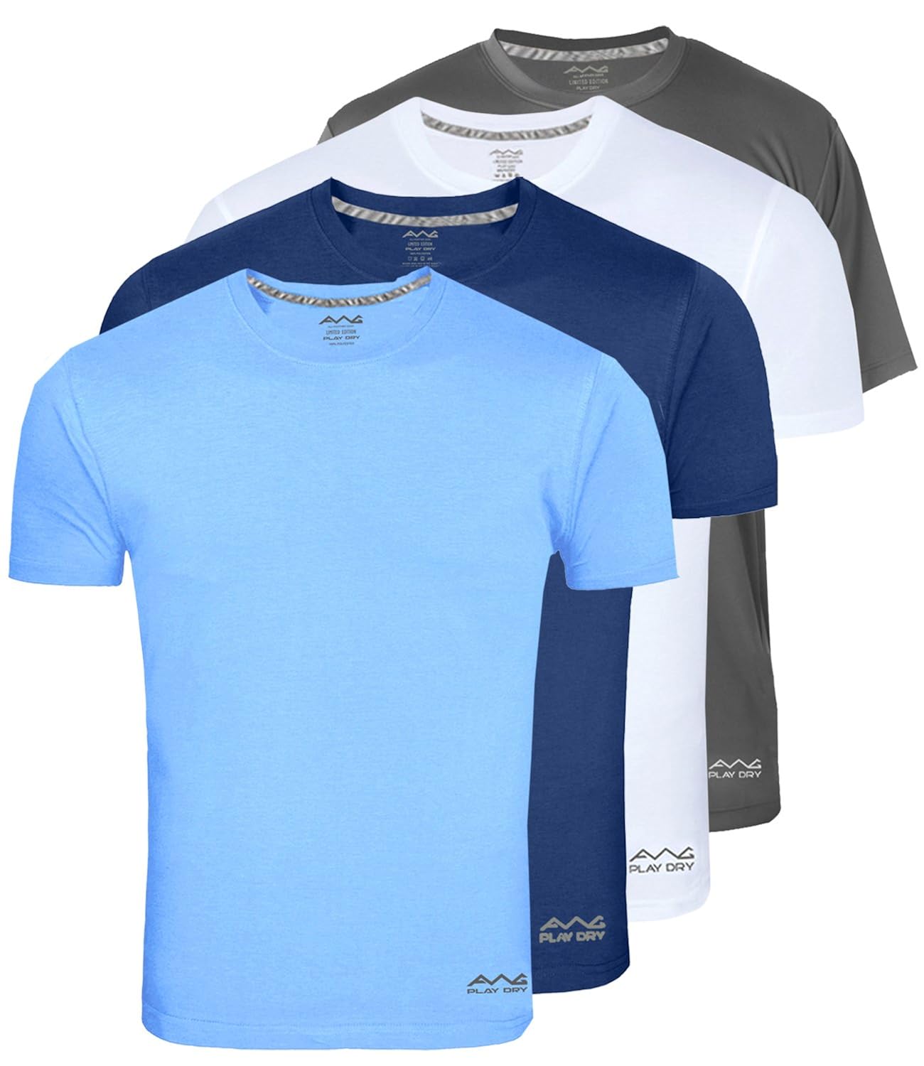 awg - all weather gear men's polyester dryfit round neck t-shirt assorted_medium (pack of 4)