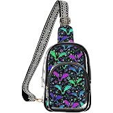 PJGINUIUA Clear Bag Purse Crossbody Sling Transparent Bag | PVC Clear See Through Fanny Pack Sling Backpack for Stadium Events Concerts Sports
