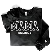 Regamor Embroidered Mama Sweatshirt Gifts For Mom Mama Shirts For Women Sweatshirt For Women Embroidered Mother Day 2023