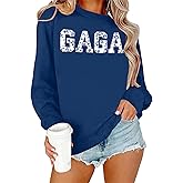 QAUN Gigi Sweatshirts for Women Grandma Wildflower Graphic Pullover Tshirt Mother's Day Long Sleeve Shirts