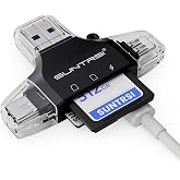 4 in 1 SD Card Reader for iPhone ipad Android Mac PC Camera,Micro SD Card Reader SD Card Adapter Portable Memory Card Reader Trail Camera Viewer for SD and TF Card