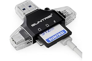 4 in 1 SD Card Reader for iPhone ipad Android Mac PC Camera,Micro SD Card Reader SD Card Adapter Portable Memory Card Reader 