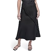DKNY Womens Lightweight Linen Midi Skirt