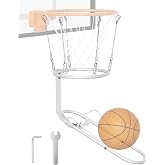 Mocomax 180&deg; Rotatable Basketball Return Attachment for 18" Rim | Heavy Duty Basketball Rebounder with 6 Steel Cables, Basketball Training Accessories for Shooting Practice Outdoor &amp; Indoor