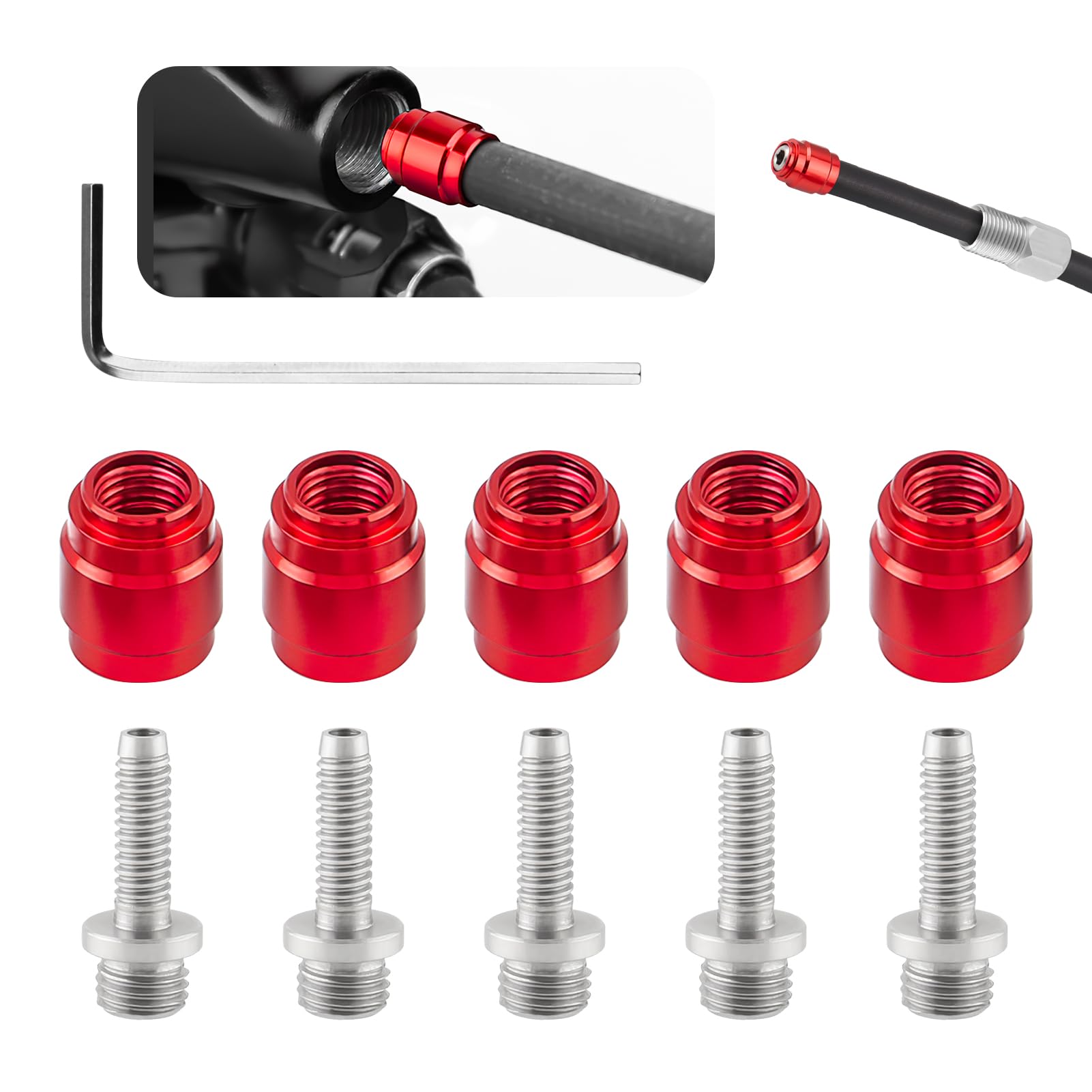 SMCEHEYA 5Pcs Disc Brake Olive Insert - Mountain Bicycle Brake Olives - Olive Fast Connecting Insert Oil Fitting Kit - Brake Olive Tool - for SRAM AVID Bicycles and Spare Parts - Brake Hose Accessory