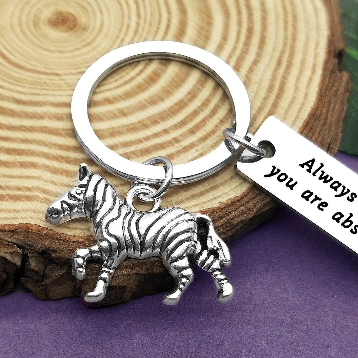 Vadaka Inspirational Keyring Encouragement Gift for Zebra Lover Gift Always Remember That You are Keychain Keyring Graduation Anniversary Christmas Birthday Present for Women Men Friend - Image 4