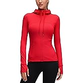 CRZ YOGA Butterluxe Hooded Athletic Jackets for Women - Full Zip Track Casual Tops with Thumb Holes Pockets