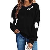 ECYJIO Halloween Sweatshirt For Women Spooky Season Sweater Halloweentown Pullover Letter Graphic Printed Tops