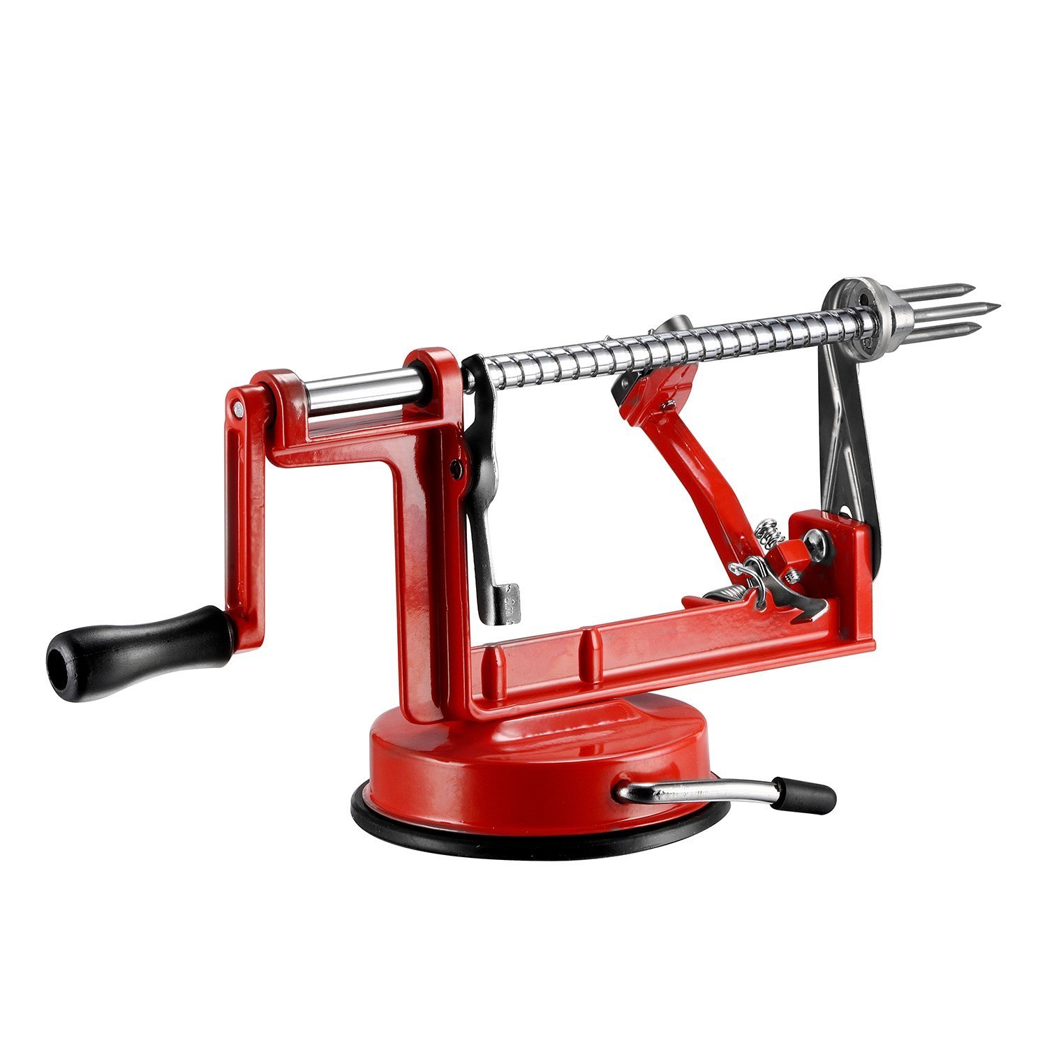 qobobo 3 in 1 Apple Peeler & Corer - Apple Peeler, Corer, Cutter, Red