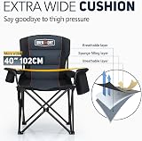 Overmont Oversized Camping Chair 450LBS Heavy Duty with Cooler Bag & Back view 6