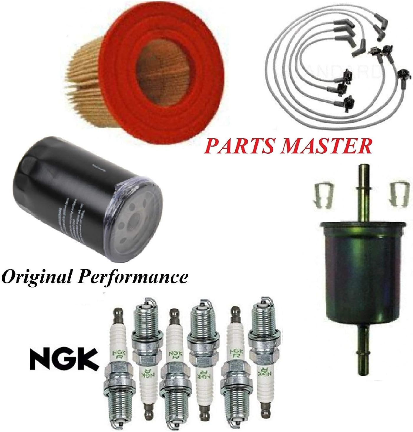 Amazon Com Tune Up Kit Air Oil Fuel Filters Wire Spark Plug Fit Ford Mustang V6 3 8l 1998 2004 Automotive