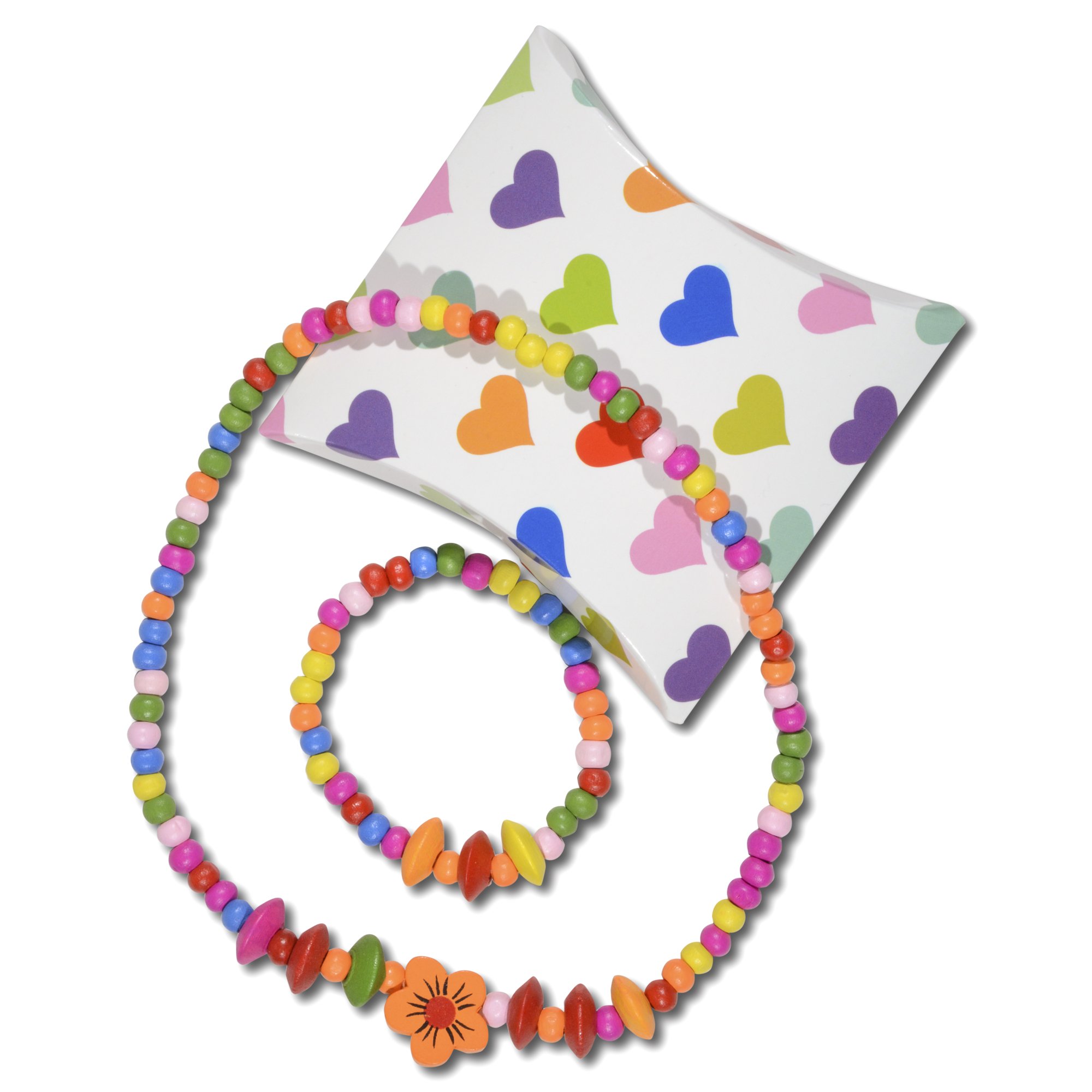 SMITCO Kids Costume Jewelry Set for Little Girls and Toddlers Wooden