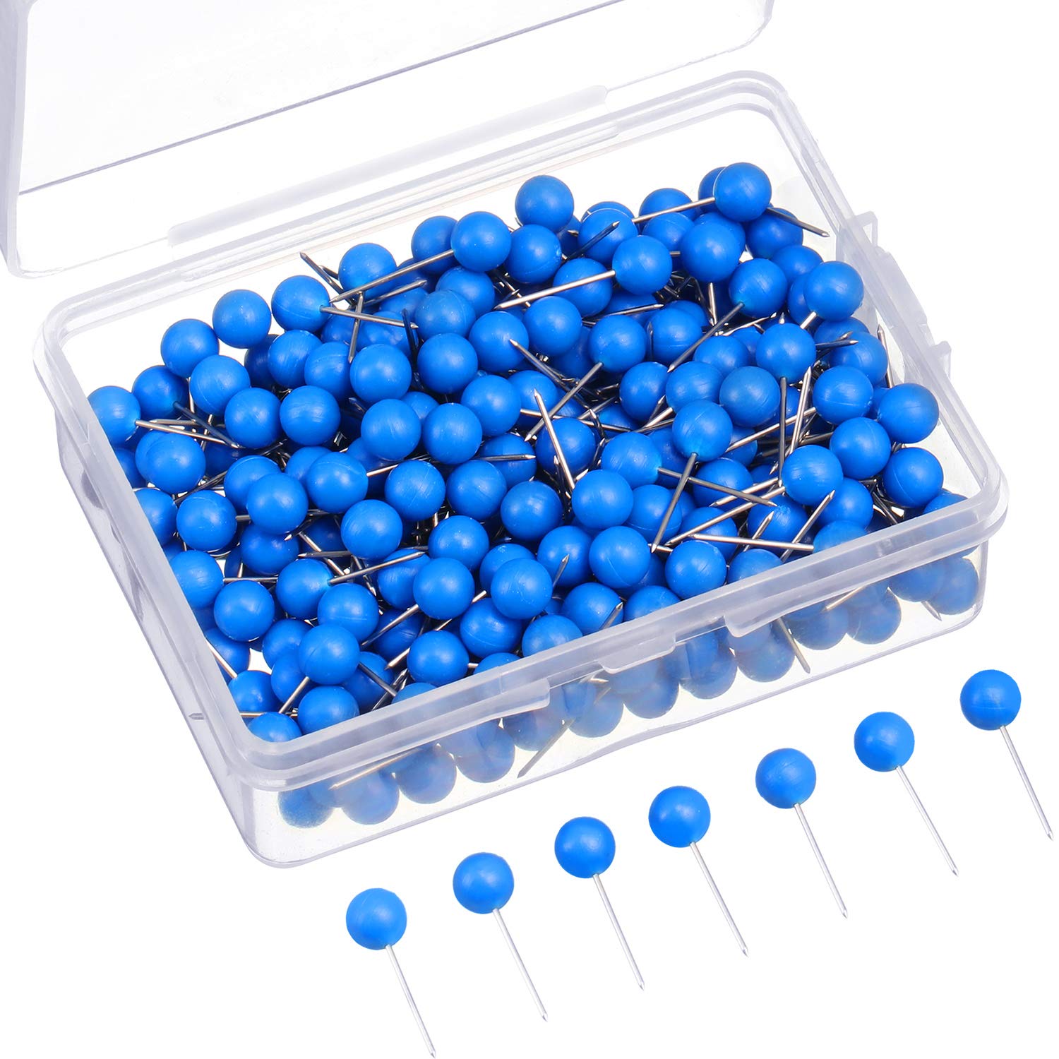Photo 1 of Map Tacks Push Pins Small Size 300 Packs (Blue, 1/5 Inch)