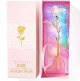 Beferr Galaxy Forever Rose Gift for Mum Rainbow LED Heart Base