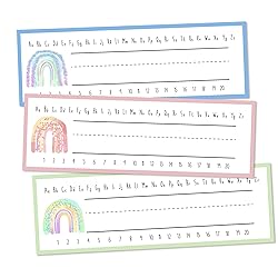 30 Name Tags for Classroom Cubbies, 3x9 in Boho