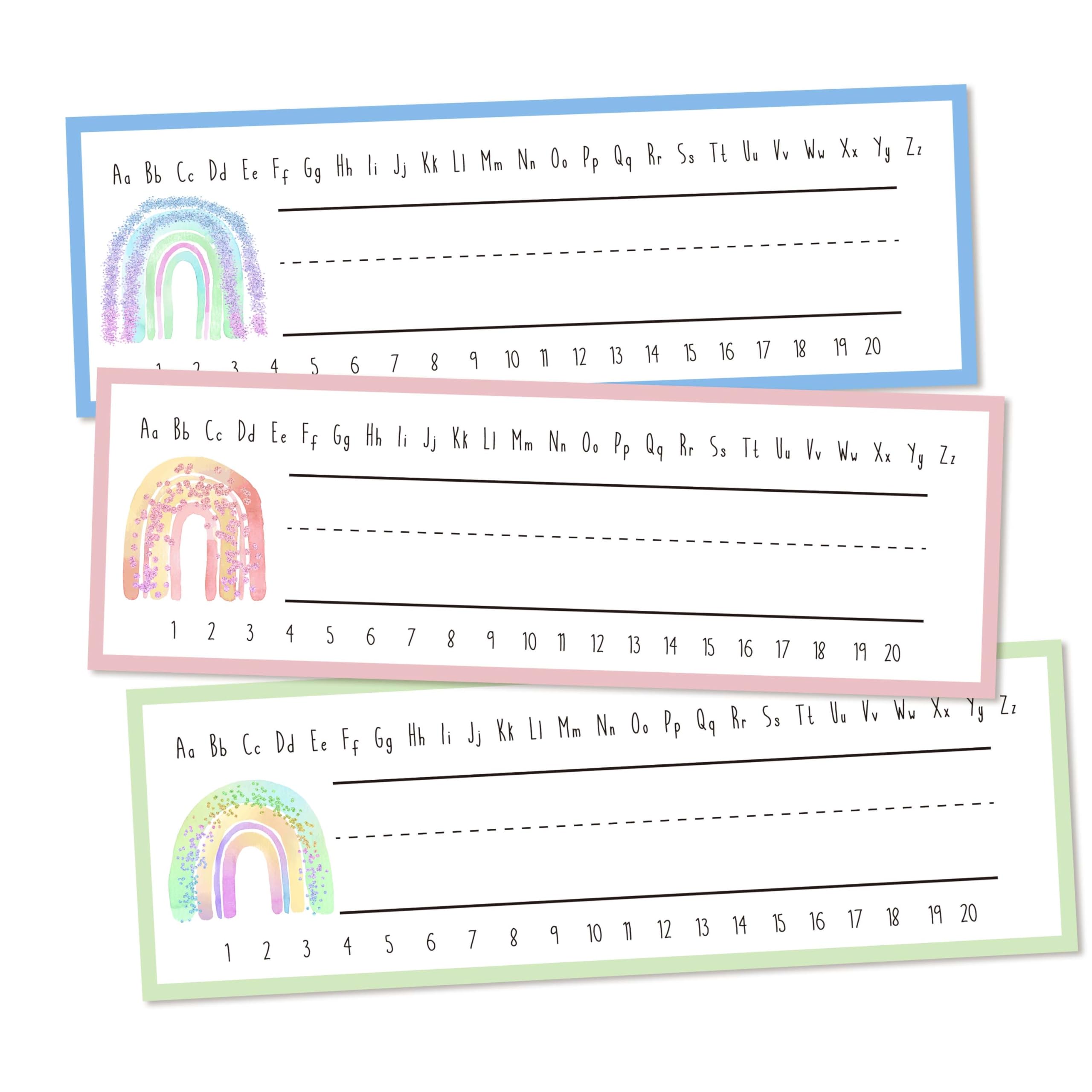 30 Name Tags for Classroom Cubbies, 3x9 in Boho