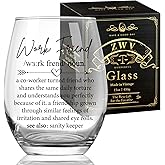 Wine Glass Work Friend - A Thoughtful Gift for Birthday, Appreciation or Farewell. For Coworker Women, Office Bestie & Women Friends -210