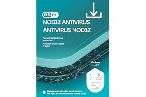ESET NOD32 Antivirus | 2025 Edition | 5 Devices | 1 Year | Antivirus Software | Gamer Mode | Light System Footprint | Officia