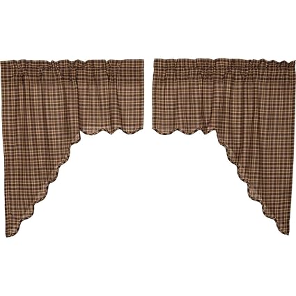 VHC Brands Prescott Swag Scalloped Lined Set of 2 36x36x16