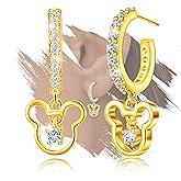 Mouse Earrings Sterling Silver Small Lovely Animal Stud Earrings for Women Hypoallergenic Cubic Zirconia Cute Stud Earring Sparkling Gifts for Sister