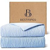 BESTRIPES Cooling Comforter, King/Cali King - Reversible Lightweight Blanket for Hot Sleepers & Night Sweats, Breathable All-Season Bedding (108x90 Inch, Blue)