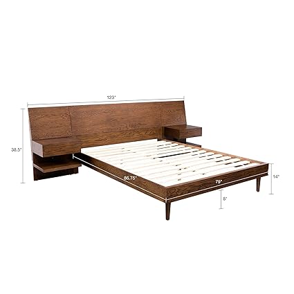 Clark Bed With 2 Nightstands Pecan King