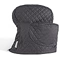 KITCHENAID Fitted Tilt-Head Stand Mixer Cover with Storage Pocket, Quilted 100% Cotton,14.4"x18"x10", Charcoal Grey