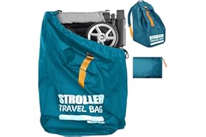 Imbsinvncy Stroller Bag for Airplane | Adjustable Padded Straps & Double Bottom Fabric, Large Gate Check Stroller Travel Bag for Airplane, Single & Double Stroller Travel/Cover Bag for Air Plane