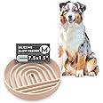 Should We Go? - The Slowdown Bowl - Silicone Slow Feeder for Dogs & Puppies, Slow Eating, Modern Lick Mat Design, Reduces Gulping, Dishwasher Fit, for All Breed, Mealtime Challenge, Medium-Tan