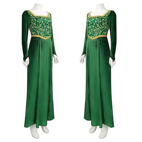 sexy plus size green dress Women Witch Puffy Sleeve Dress Pointed Hat 2 Pcs Costume Green Black Halloween Adult Woman Dressing Up Outfit L