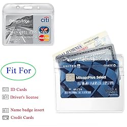 YOUOWO 2 Pack Horizontal Clear ID Badge Holders