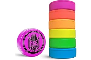 ACE HOCKEY Foam Pucks - Set of 6 Indoor Knee Hockey Pucks - Soft Hockey Pucks, Official Regulation Size 3" Floor Hockey Pucks - Rainbow Colors