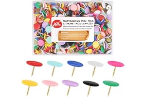 Yalis Thumb Tacks 400-count, Colors Plastic Roundness Push Pins Decorative Tacks for Corkboard (Colorful)
