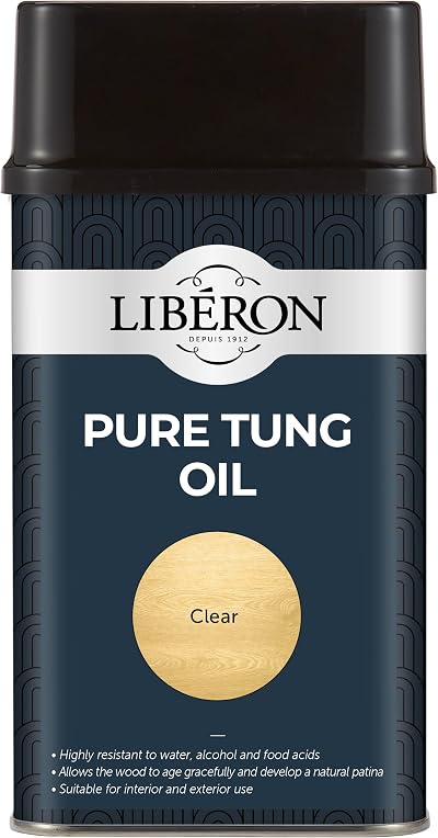 Libéron Pure Tung Oil 500ml Water Alcohol Food Acid Resistant Wood Finish