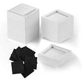 FASONLA Bed Risers (Set of 8) Furniture Risers Lifts Height 1", 2", 3" or 4", Solid Natural Wood Risers, Non-Slip Recessed Hole to Heavy Bed/Furniture (White Color)