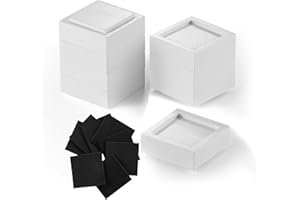 FASONLA Bed Risers (Set of 8) Furniture Risers Lifts Height 1", 2", 3" or 4", Solid Natural Wood Risers, Non-Slip Recessed Hole to Heavy Bed/Furniture (White Color)