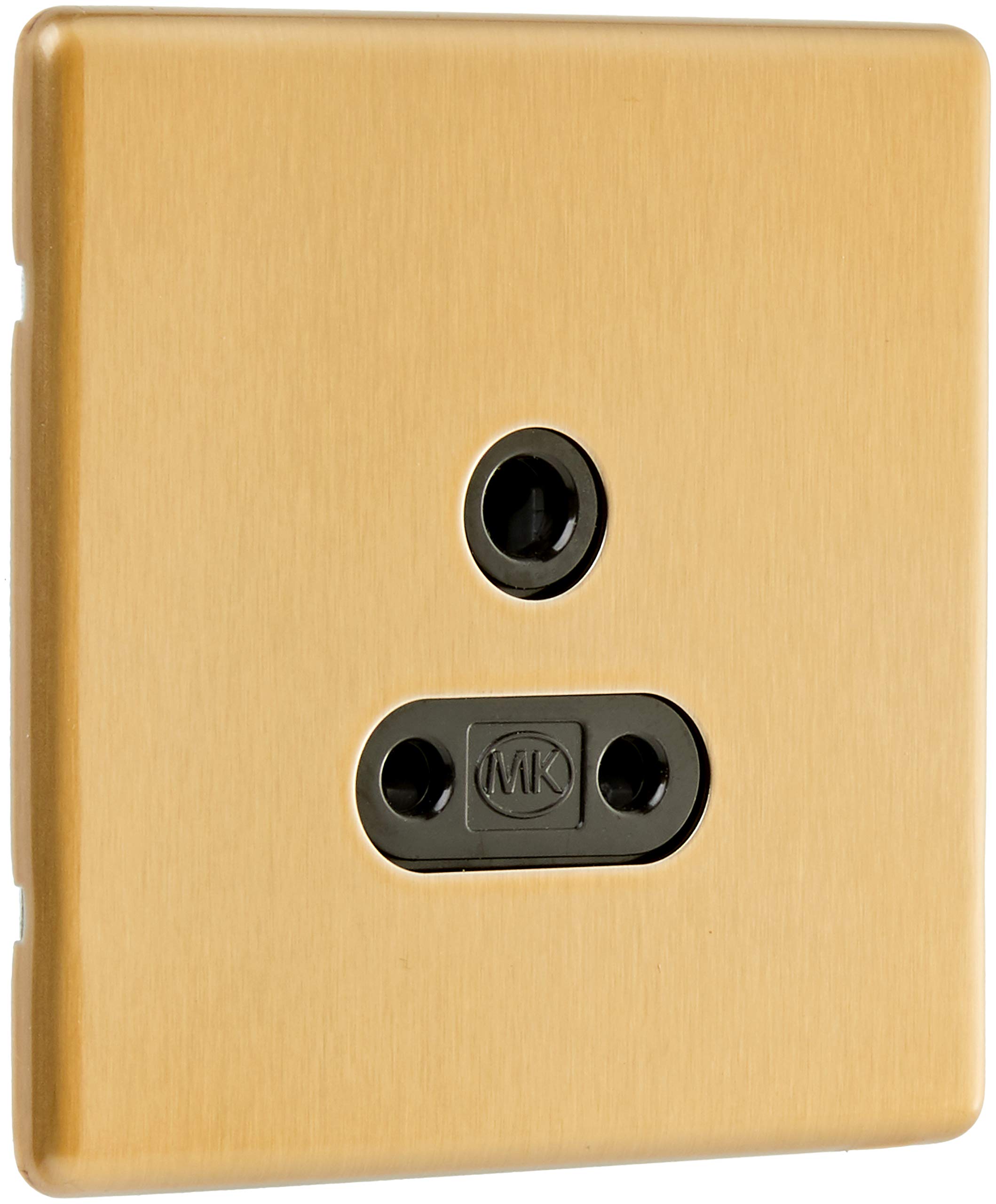 MK Aspect K24381SAGB 5A Round Pin Single Unswitched Socket - Satin Gold
