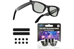 sarlar Led Light Blocking Cover Compatible with Ray-Ban Meta Wayfarer/Oakley/Skyler/Headliner Smart Glasses, Accessories Includes 2 Types Camera Privacy Stickers, Eyeglass Temple Ear Cushion