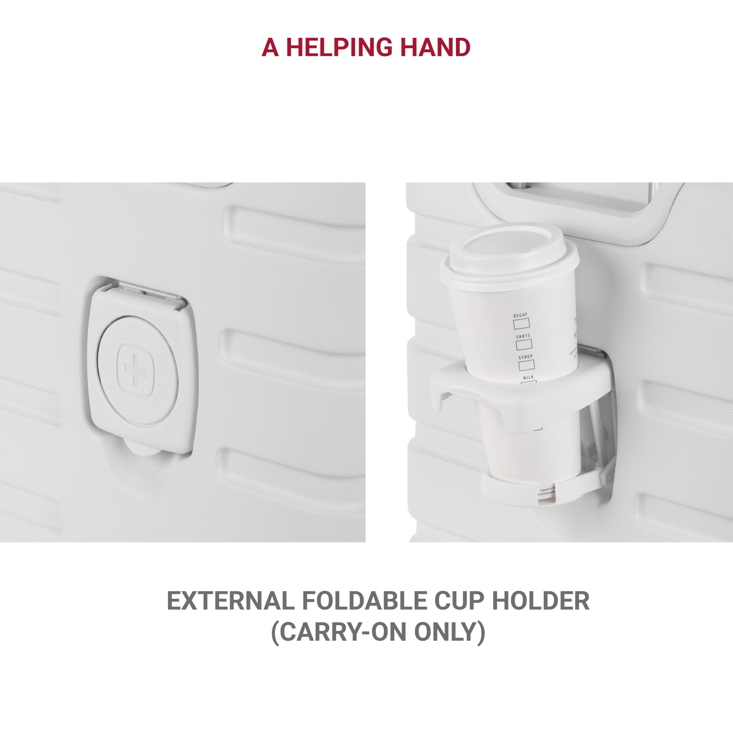 SwissGear 7366 Hardside Expandable Luggage with Spinner Wheels, White, Carry-On 19-Inch