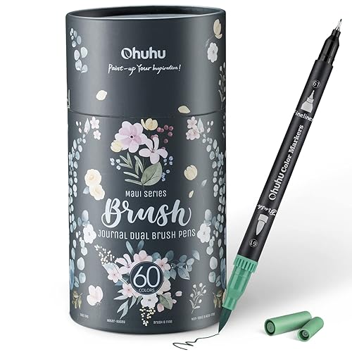 Ohuhu Markers for Adult Coloring Books No bleeding 60 Colors