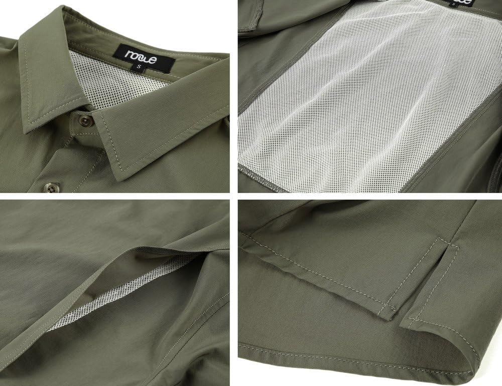 Nonwe Women's Camping Shirts Roll-Up Long Sleeve Quick Dry: Clothing